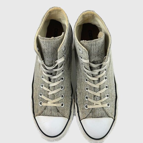 Converse All Stars Hi Top Sneakers Womens Sz 10 Gray Tweed Metallic Sparkle - Picture 9 of 13